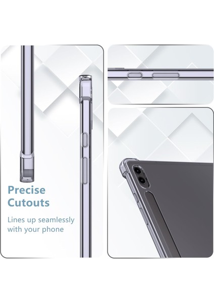 Samsung Galaxy Tab S9 Fe + Plus 12.4 Inç Kılıf Darbe Önleyici Anti Shock Şeffaf Silikon Kapak Armor Pp Ultra Slim Sararmaz