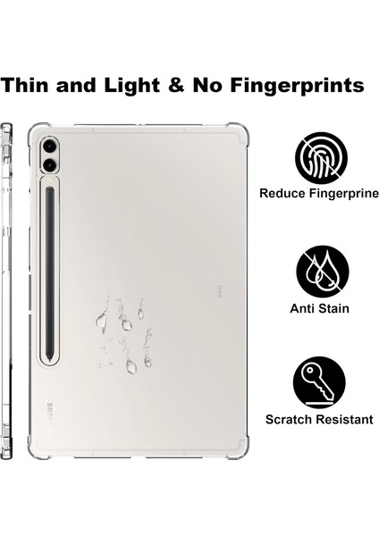Samsung Galaxy Tab S9 Fe + Plus 12.4 Inç Kılıf Darbe Önleyici Anti Shock Şeffaf Silikon Kapak Armor Pp Ultra Slim Sararmaz