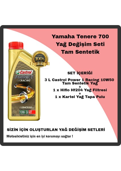 Mag Yamaha Tenere 700 Yağ Değişim Seti Tam Sentetik