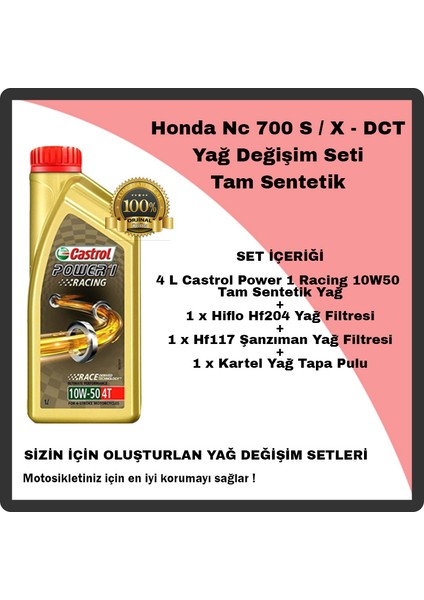 Mag Honda Nc 750 S / x - Dct Yağ Değişim Seti Tam Sentetik