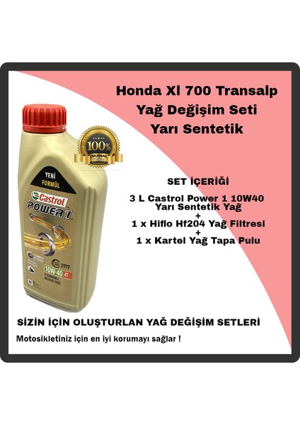 Mag Honda Xl 700 Transalp Yağ Değişim Seti Yarı Sentetik