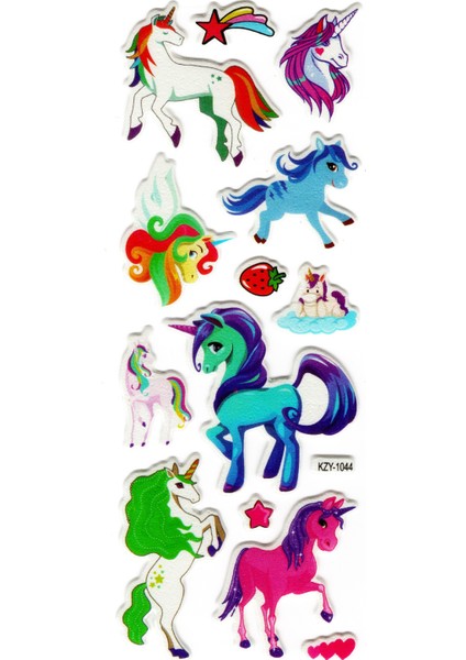 Sticker Kabartmalı Stiker Defter Planlayıcı KZY1044 16 x 7 cm Unicorn