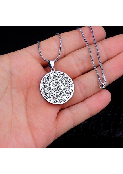 925 Ayar Gümüş Ayetel Kursi Yazılı Kolye fiyatları