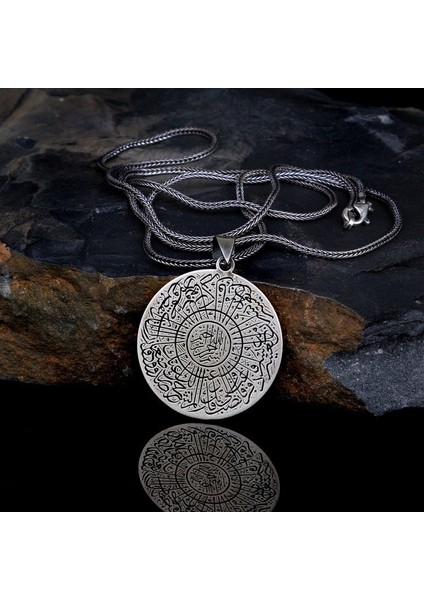 925 Ayar Gümüş Ayetel Kursi Yazılı Kolye modelleri