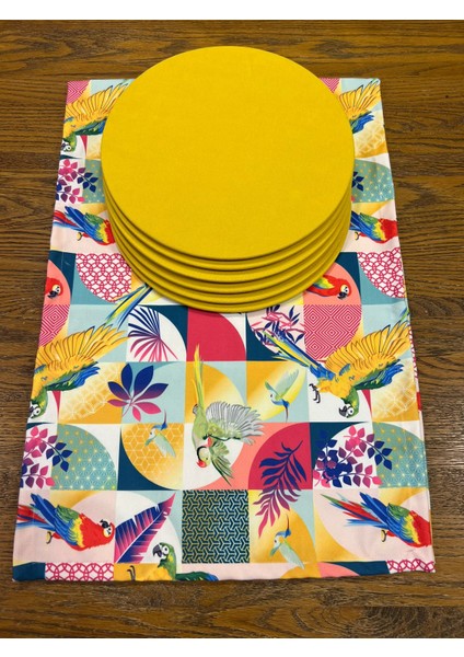 Tuğçe Demir Home Design Fayans Papağan Desen Runner Supla Set
