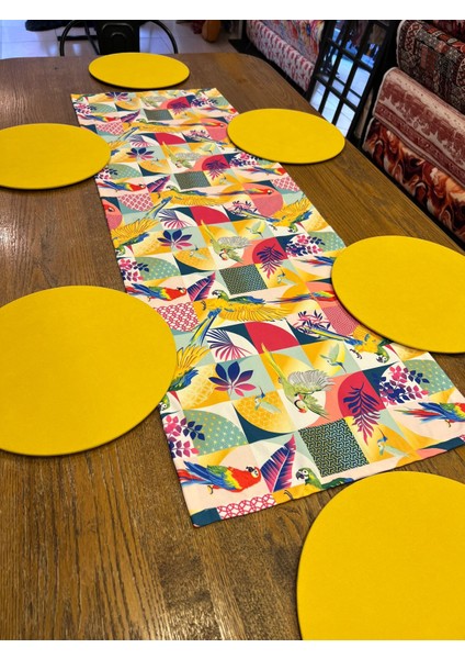 Tuğçe Demir Home Design Fayans Papağan Desen Runner Supla Set