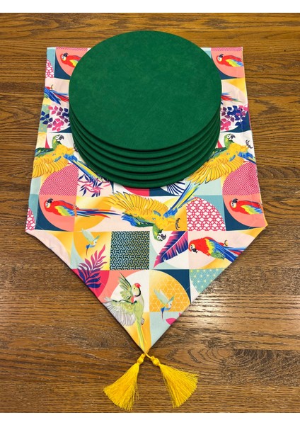 Tuğçe Demir Home Design Fayans Papağan Desen Runner Supla Set