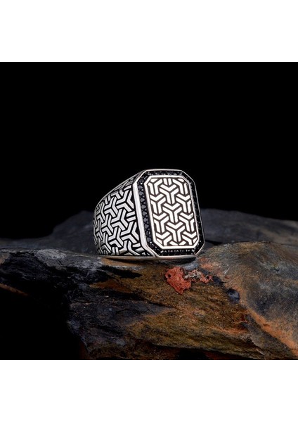 925 Ayar Gümüş Piramit Model Erkek Yüzük fiyatları
