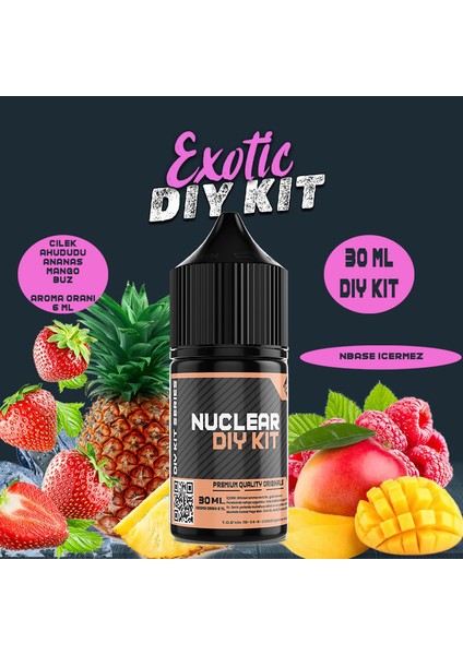 Exotic 30 60 100 ml Dıy Kit Çilek Ananas Mango Ahududu Buz Gıda Aroması ( 6 ml Aroma Içerir )