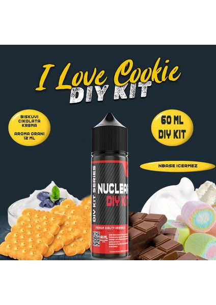 I Love Cookie 30 60 100 ml Dıy Kit Bisküvi Çikolata Aroması ( 6 ml Aroma Içerir )