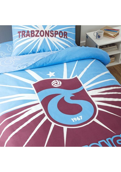 Lisanslı Trabzonspor Light Glow Tek Kişilik Pamuk Nevresim Takımı