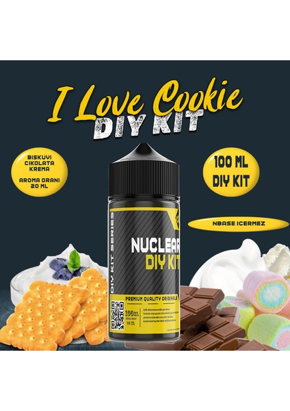I Love Cookie 30 60 100 ml Dıy Kit Bisküvi Çikolata Aroması ( 6 ml Aroma Içerir )