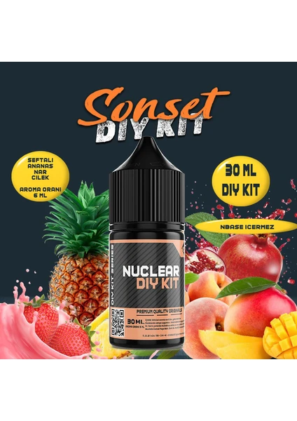 Nuclear Kimya Sonset Dıy Kit Mango Ananas Şeftali Gıda Aroması ( 6 ml Aroma Içerir ) 30 ml