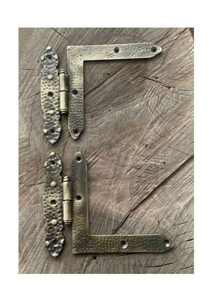 Antik Kapı Menteşesi Pirinç Sarı Ahşap Kapı Dolap Menteşesi 17 cm Sol