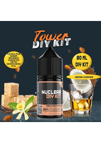Tower Dıy Kit Kavrulmuş Badem Bourbon Gıda Aroması ( 6 ml Aroma Içerir ) 30 ml