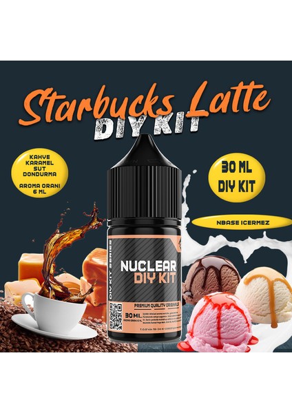 Starbucks Latte Dıy Kit Kahve Karamel Süt Gıda Aroması ( 6 ml Aroma Içerir ) 30 ml