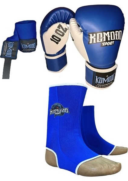 Boks Eldiveni 10 Oz/kick Boks,muay Thai Ayak Bilek Çorap/3,5 Metre Boks Bandajı 3 Lü Set