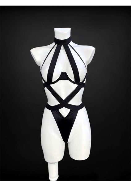 Gece İncisi Balenli Harness Bodysuit