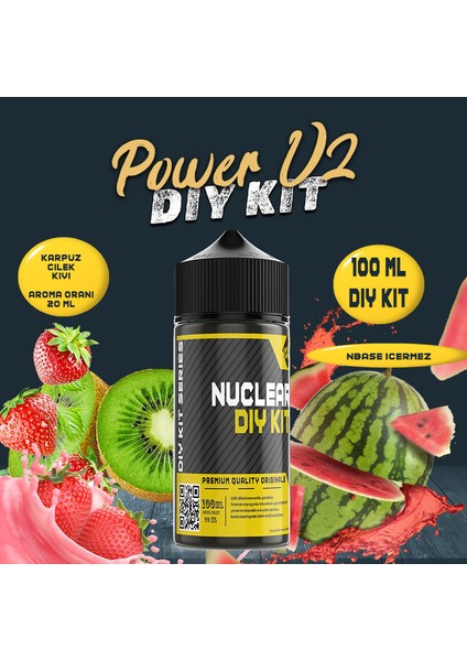 Power V2 Dıy Kit Karpuz Çilek Kivi Gıda Aroması ( 6 ml Aroma Içerir ) 100 ml