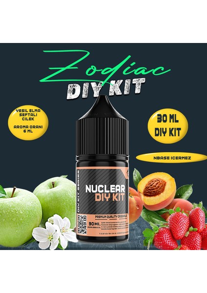 Zodiac 30 60 100 ml Dıy Kit Yeşil Elma Şeftali Gıda Aroması ( 6 ml Aroma Içerir )