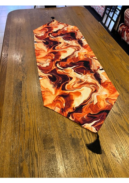 Tuğçe Demir Home Design Kahve Epoksi Desen Runner Supla Set