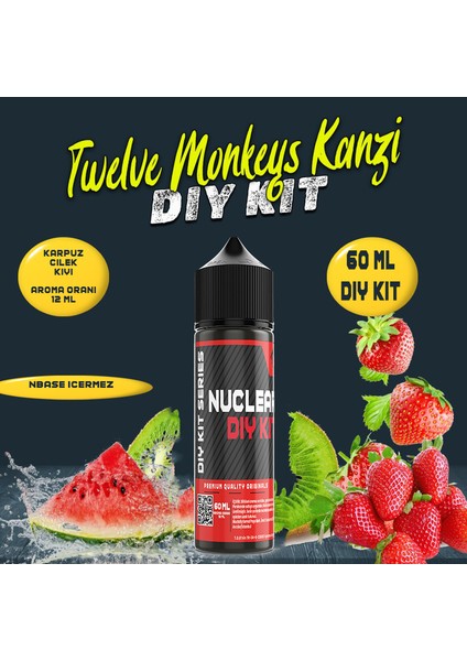 Nuclear Kimya Kanzi 30 60 100 ml Dıy Kit Karpuz Çilek Kivi Gıda Aroması ( 6 ml Aroma Içerir )