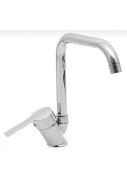 Kare Borulu Mutfak Eviye Bataryası Musluğu Çift Su Girişli