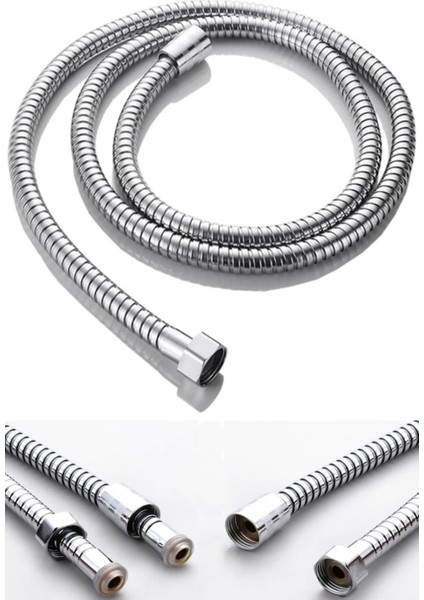 Kca Krom 1.5 Metre Duş Hortumu Sık Örgülü Robot Duşlar Için Uygundur