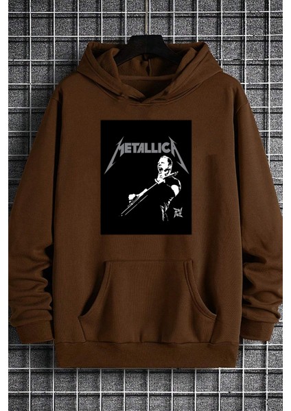 Metalica Baskılı Oversize Sweatshirt