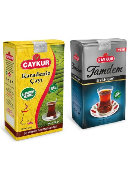 Karadeniz ve Tamdem Bergamot Aromalı Çaylar 1 kg x 2