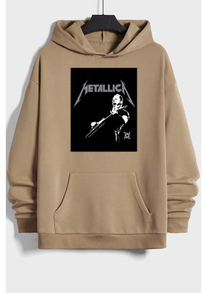 Metalica Baskılı Oversize Sweatshirt