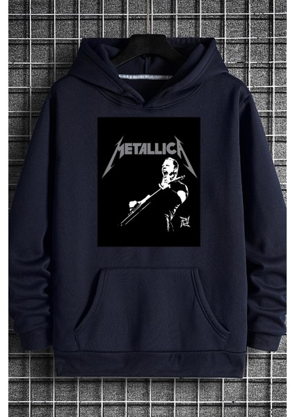 Metalica Baskılı Oversize Sweatshirt