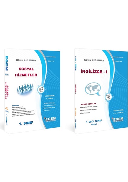 AÖF Sosyal Hizmetler 1. Sınıf Güz 1.dönem Konu Anlatımlı Soru Bankası Set