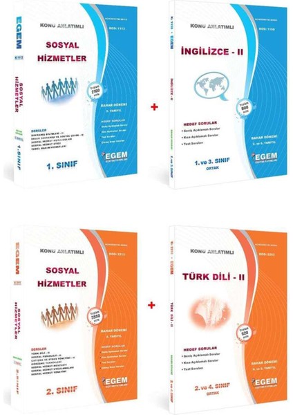 Açık Öğretim Sosyal Hizmetler 1 ve 2. Sınıf 2 ve 4 Dönem (Bahar) Konu Anlatımlı Soru Bankası Set