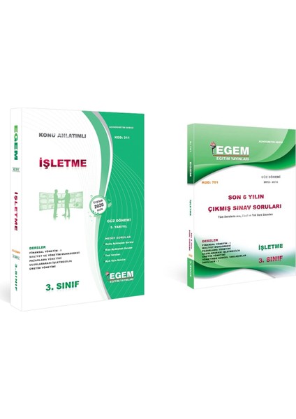 AÖF İşletme 3. Sınıf Güz 5 Dönem Konu Anlatımlı Soru ve Çıkmış