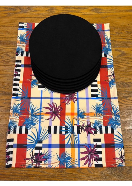 Tuğçe Demir Home Design Piyano Çiçek Desen Runner Supla Set