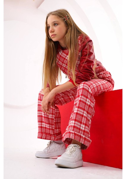 Kız Çocuk Kareli Takım