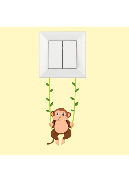 3'lü Priz Sticker - Armatür Çerçeve Süsü (Kediler, Maymun X2) fırsatları