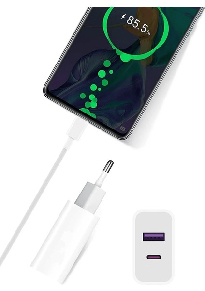 Type - C + Usb Giriş Şarj Adaptörü 38W QC3.0 Pd Hızlı Şarz Iphone Xiaomi Huawei Samsung Oppo Uyumlu