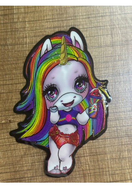 16X11 cm Ütü Ilee Yapışaan Unicorn Çizgi Film Kahramanı Arma Yama