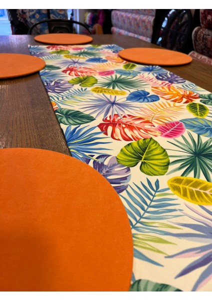 Tuğçe Demir Home Design Rengarenk Devetabanı Desen Runner Supla Set fiyatları