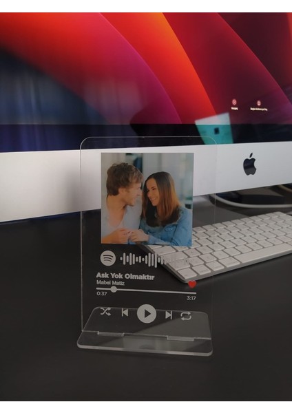 Karbon Soft Kişiye Özel Spotify Masüstü Kare Kodlu Plak