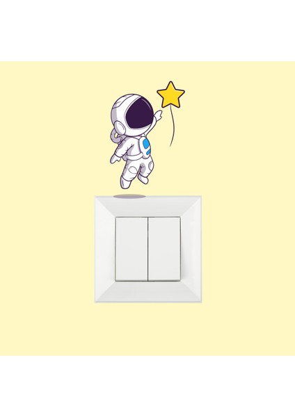 5'li Astronot Görselli Priz Sticker - Armatür Çerçeve Süsü indirimleri