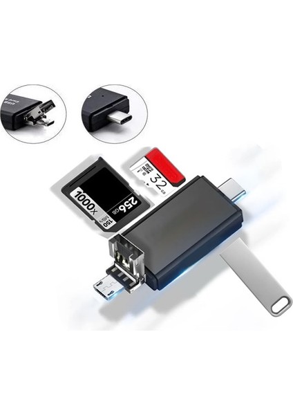 Micro Sd Kart Okuyucu Type C To USB 3.0 Çevirici Otg Hafıza Kartı Okuyucu Adaptör Micro Sd Card