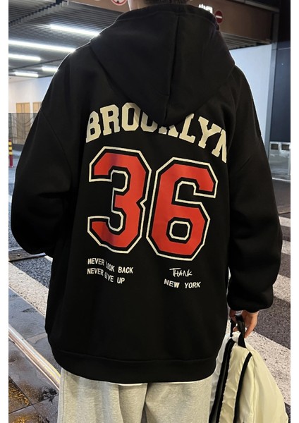 Erkek 36 Brooklyn Baskılı Oversize Sweatshirt