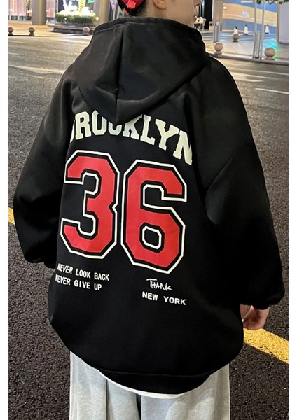 Erkek 36 Brooklyn Baskılı Oversize Sweatshirt