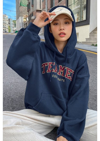 Only Trendwear Teamed Baskılı Oversize Sweatshirt
