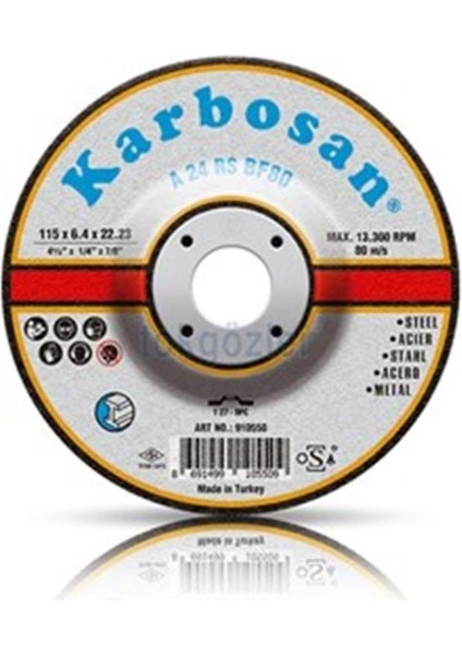 Metal Taşlama Taşı 180X6.4X22 mm (10'lu Paket)