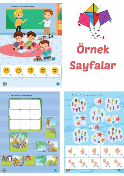 3 Kitap, Ingilizce Destekli- 2-3 Yaş Kat Kat Cırt Cırtlı Etkinlikler, Iş Kültür Diş Fırçalama