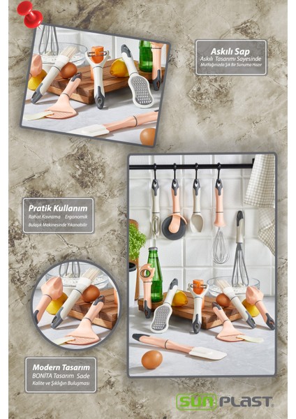 Bonita Mutfak Yardımcıları Serisi - Lüks Kaliteli Bpa Free Plastik Pratik Mutfak Gereçleri 12'li Set